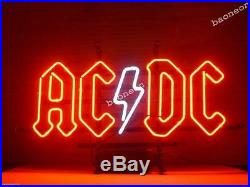New AC/DC AC DC Pinball Gmae Room HANDCRAFT Real Glass BEER BAR NEON LIGHT SIGN