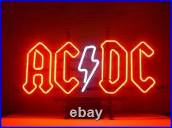 New AC DC Neon Sign Beer Bar Real Glass Gift Neon Light Sign 17x14
