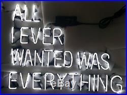 New All I Ever Wanted Was Everything Beer Bar Pub Neon Light Sign 24x20