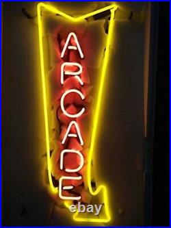 New Arcade Arrow Video Game 20x12 Neon Light Sign Lamp Beer Cave Gift Glass