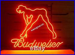 New BUDWEISER BUD LIGHT SEXY LADY GIRL Handcrafted Beer Bar Real Neon Light Sign