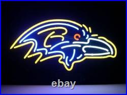 New Baltimore Ravens Neon Light Sign 20x16 Beer Cave Gift Lamp Bar Glass