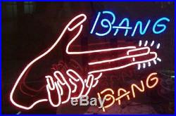 New Bang Bang Hand Gun Beer Light Bar Neon Sign 17x14