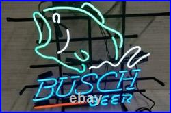 New Bass Fish Busch 17x14 Light Lamp Neon Sign Beer Bar Store Display Artwork