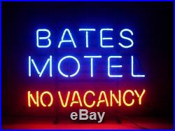 New Bates Motel No Vacancy Neon Light Sign 20x16 Beer Gift Bar Real Glass