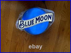 New Blue Moon Beer LED Light Lamp Man Cave Sign with Chalk Board