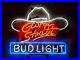 New-Bud-George-Strait-Hat-Neon-Light-Sign-17x14-Beer-Gift-Bar-Real-Glass-01-oigz