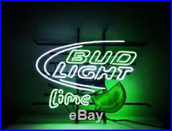 New Bud Light Bar Lime Beer Lamp Decor Poster Neon Sign 19x15