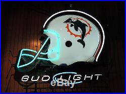 New Bud Light Miami Dolphins Beer Neon Sign 20x16