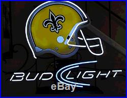 New Bud Light New Orleans Saints Beer Neon Sign 20x16