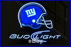 New Bud Light New York Giants Beer Neon Sign 20x16