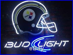 New Bud Light Pittsburgh Steelers Beer Neon Sign 17x14