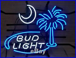 New Bud Light South Carolina Palmetto Tree Moon Beer Neon Light Sign 20x16