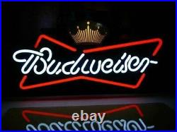 New Budweiser Bvd Light Bowtie 20x12 Lamp Neon Sign Beer Bar Real Glass Store