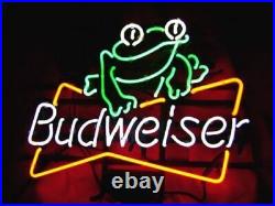 New Budweiser Frog 17x14 Light Lamp Neon Sign Beer Bar Dipslay Handmade Tube