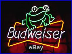 New Budweiser Frog Beer Neon Light Sign 20x16