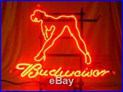 New Budweiser Girl Live Nudes Neon Light Sign 20x16 Beer Man Cave Real Glass