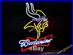 New Budweiser Minnesota Vikings NFL Neon Sign Beer Bar Light FAST FREE SHIPPING