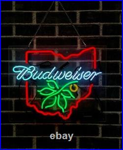 New Budweiser Ohio State Buckeyes Acrylic 17x14 Neon Sign Light Lamp Beer Bar