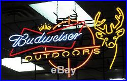 New Budweiser Outdoors Deer Beer Bud Light Neon Sign 24x20 Ship From USA
