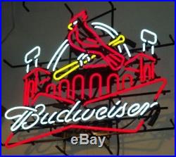 New Budweiser St Louis Cardinals Beer Bar Real Neon Sign 24