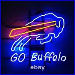 New Buffalo Bills Go Buffalo Neon Light Sign 17x14 Beer Bar Lamp Party Room