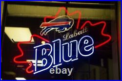 New Buffalo Bills Labatt Blue Neon Light Sign 24x20 Lamp Beer Real Glass Decor