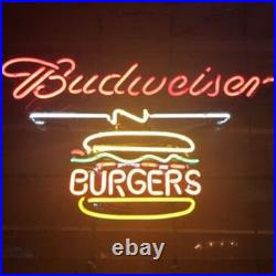 New Burgers Food Beer Neon Sign Lamp Beer Bar Restaurant Wall Decor 24x20