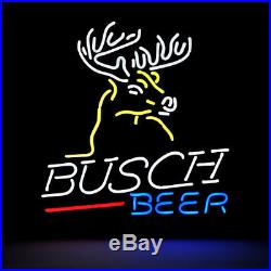 New Busch Beer Deer Lager Man Cave Real Glass Handmade Neon Light Sign 17x14