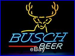 New Busch Beer Deer Neon Light Sign 19x15 Lamp Bar Lamp Man Cave Real Glass