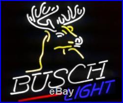 New Busch Deer Beer Bar Man Cave Neon Light Sign 17x14 Artwork Real Glass