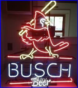 New Busch St Louis Cardinals Neon Light Sign 17x14 Beer Bar Man Cave