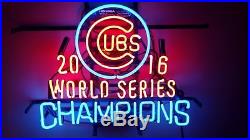 New CHICAGO CUBS 2016 WORLD SERIES Beer Neon Light Sign 19x15