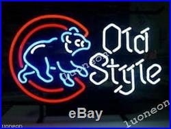 New CHICAGO CUBS OLD STYLE BASEBALL MLB Beer Bar Real Neon Light Sign FAST SHIP