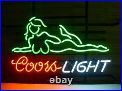 New COORS LIGHT GIRL Neon Light Sign Beer Gift Bar Lamp Artwork 17x14