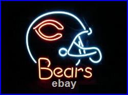 New Chicago Bears Helmet Neon Light Sign 17x14 Beer Gift Bar Lamp Glass Decor