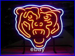 New Chicago Bears Man Cave Neon Light Sign Lamp 20x16 Beer Glass Decor Bar