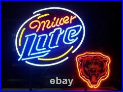 New Chicago Bears Miller Lite Lamp Beer Neon Light Sign 20x16