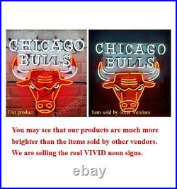 New Chicago Bulls 20x20 Neon Lamp Light Sign With HD Vivid Printing