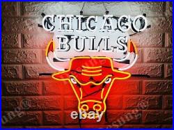 New Chicago Bulls Bar Lamp Decor Glass Neon Light Sign 20 HD Vivid Printing