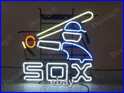 New Chicago White Sox 1980S Neon Light Sign 24x20 Real Glass Bar Beer