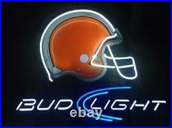 New Cleveland Browns Dawg Pound Helmet Beer Bar Neon Sign 17x14 Real Glass