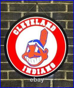 New Cleveland Indians Chief Wahoo LED 3D Neon Sign 16x16 Light Lamp Beer Bar