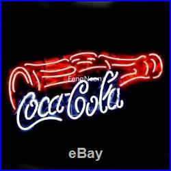 New Coca-Coke-Cola Bottle Real Glass Neon Sign Beer Bar Light Handmade Man Cave