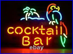 New Cocktail Bar Parrot Palm Tree Neon Light Sign 20x16 Lamp Wall Decor Beer