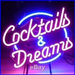 New Cocktails And Dreams Bar Pub Lamp Light BEER Neon Sign 24x20