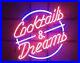 New-Cocktails-And-Dreams-Neon-Light-Sign-17x14-Beer-Cave-Gift-Bar-Real-Glass-01-qzqx