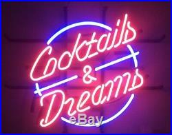 New Cocktails And Dreams Neon Sign Beer Bar Pub Gift Light 20x16