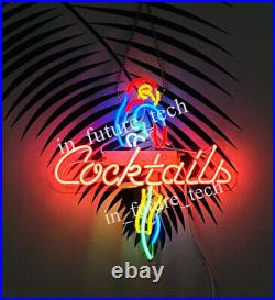 New Cocktails Parrot Acrylic 17x16 Neon Light Sign Lamp Beer Wall Decor Bar