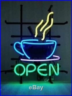 New Coffee Cafe Tea Shop Open Neon Light Sign 17x14 Beer Cave Gift Espresso